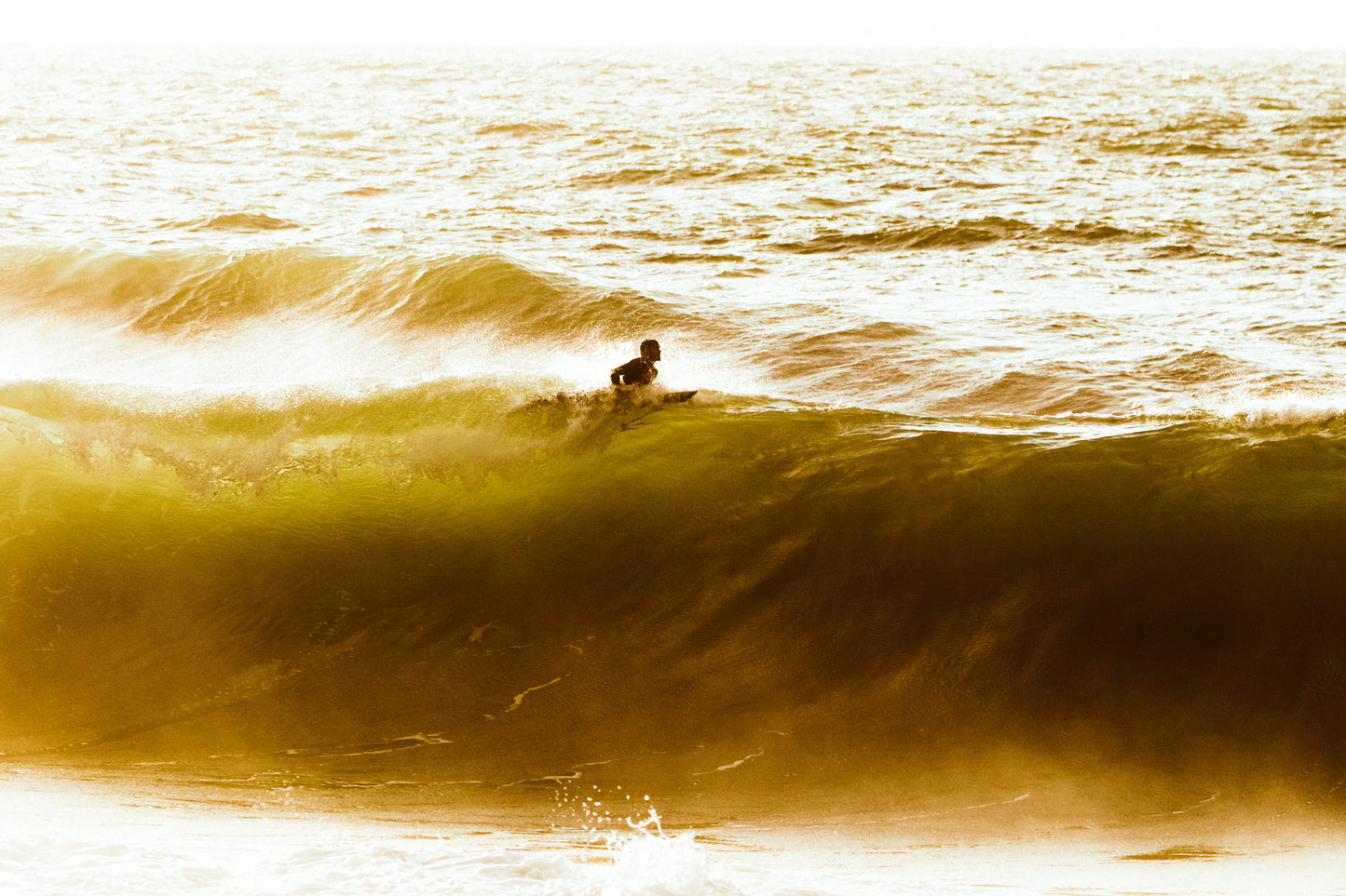 Stock Photo Package Surfer by Backlight Sunset