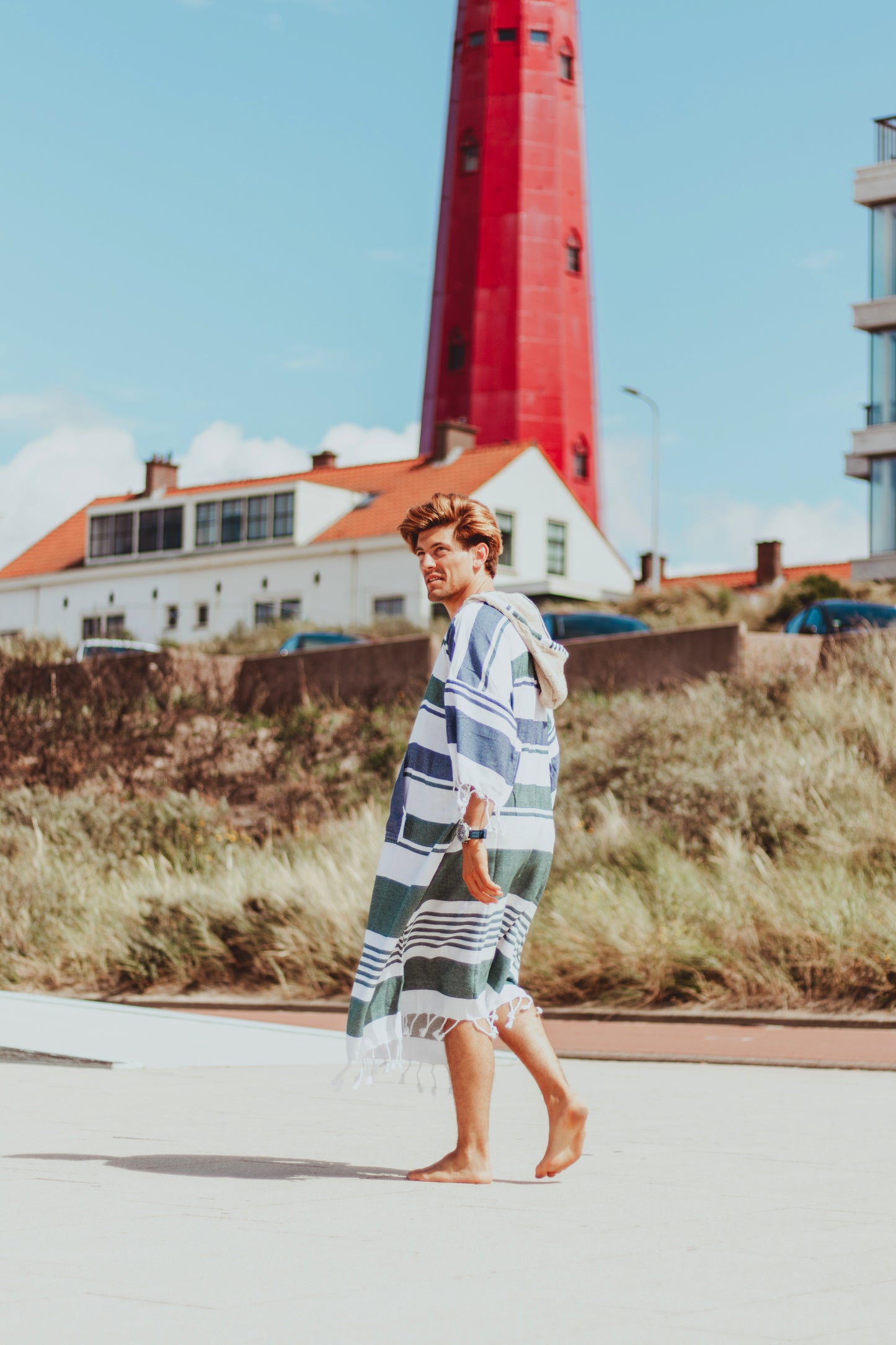 GRAVY IN GREEN AND NAVY - Annie Son Bad, Strand, Reis, Surf Poncho, Robie Volwassenen