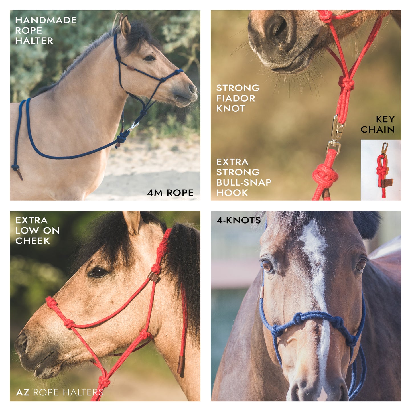 Rope Halter PPM with 4M Lead Rope for Natural Horsemanship